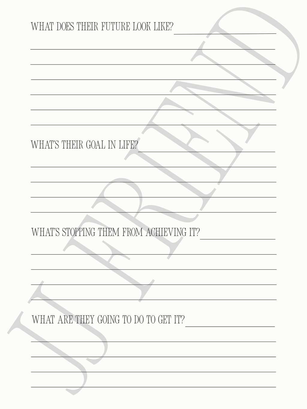 Character Questionnaire